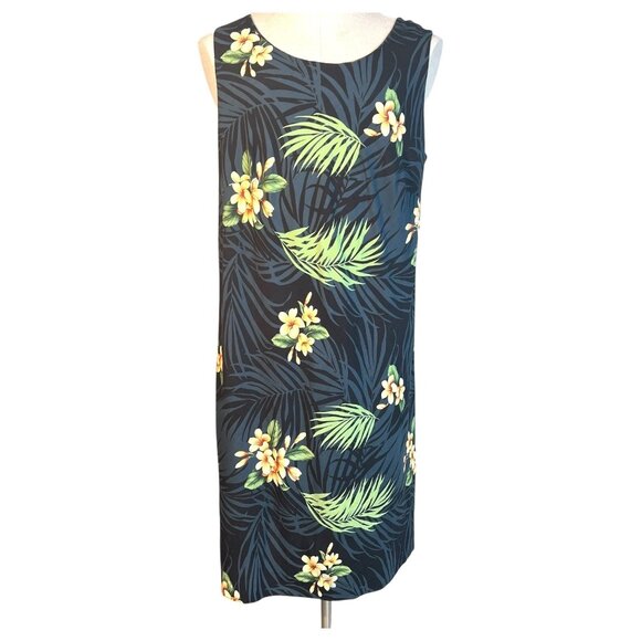 Hilo Hattie Dresses & Skirts - Hilo Hattie Hawaiian Dress Women 1X Black Floral Sleeveless Made In Hawaii Rayon